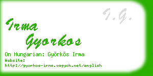 irma gyorkos business card